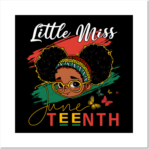 Melanin Little Miss Juneteenth Black History Shirt Kids Girls Wall Art by Jhon Towel